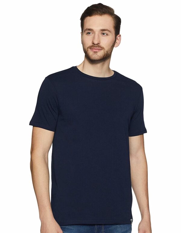 NAVY blue men's half-sleeves t-shirt - modaGin.com