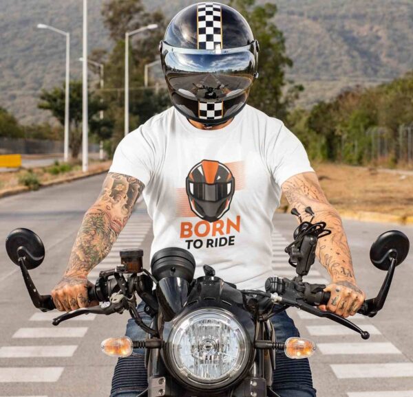 "BORN TO RIDE" men's half-sleeves t-shirts 3