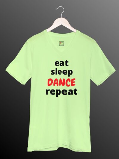 “Eat Sleep Dance Repeat” men’s V-neck half-sleeves t-shirts